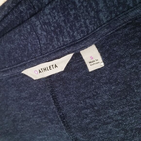 ATHLETA Luxe Pose Wrap Cardigan Heather Blue Cocoon Circle Longline Thumbhole - Picture 6 of 14